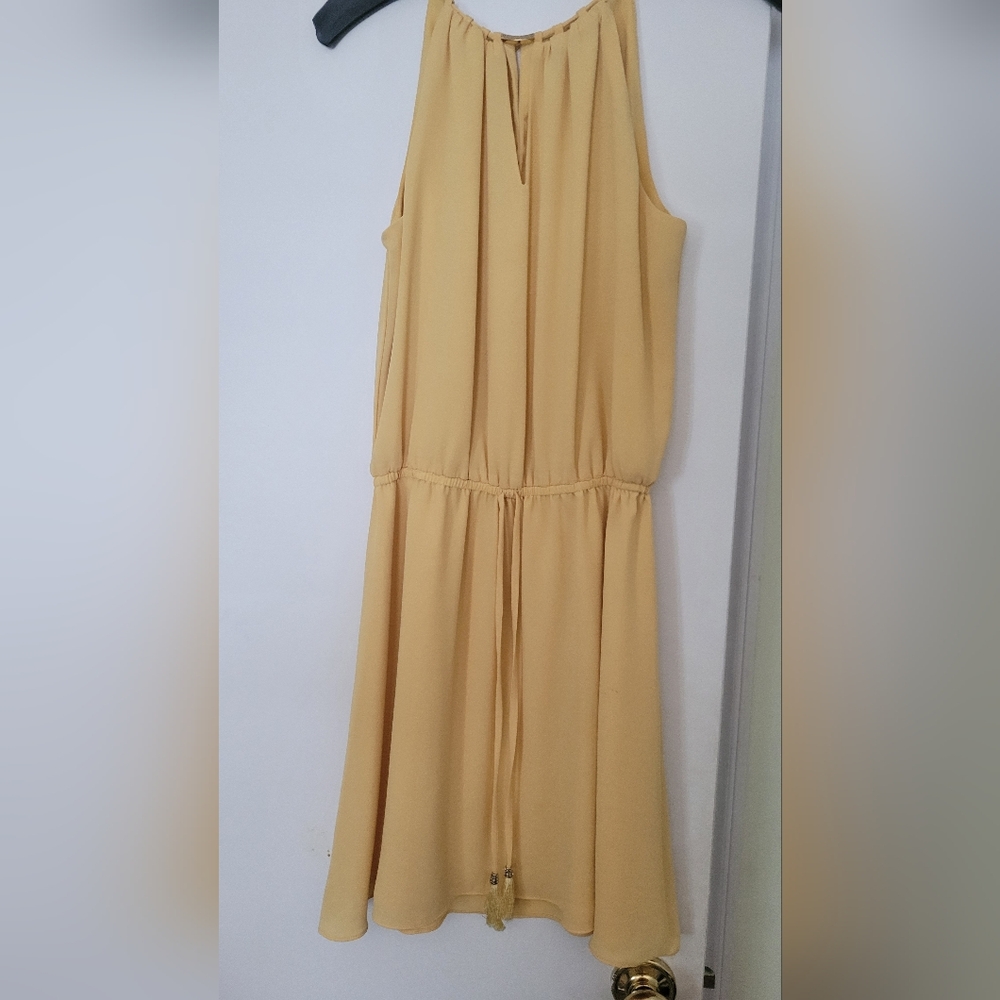 White House Black Market Yellow Sundress Scoop Neck Wedding Guest